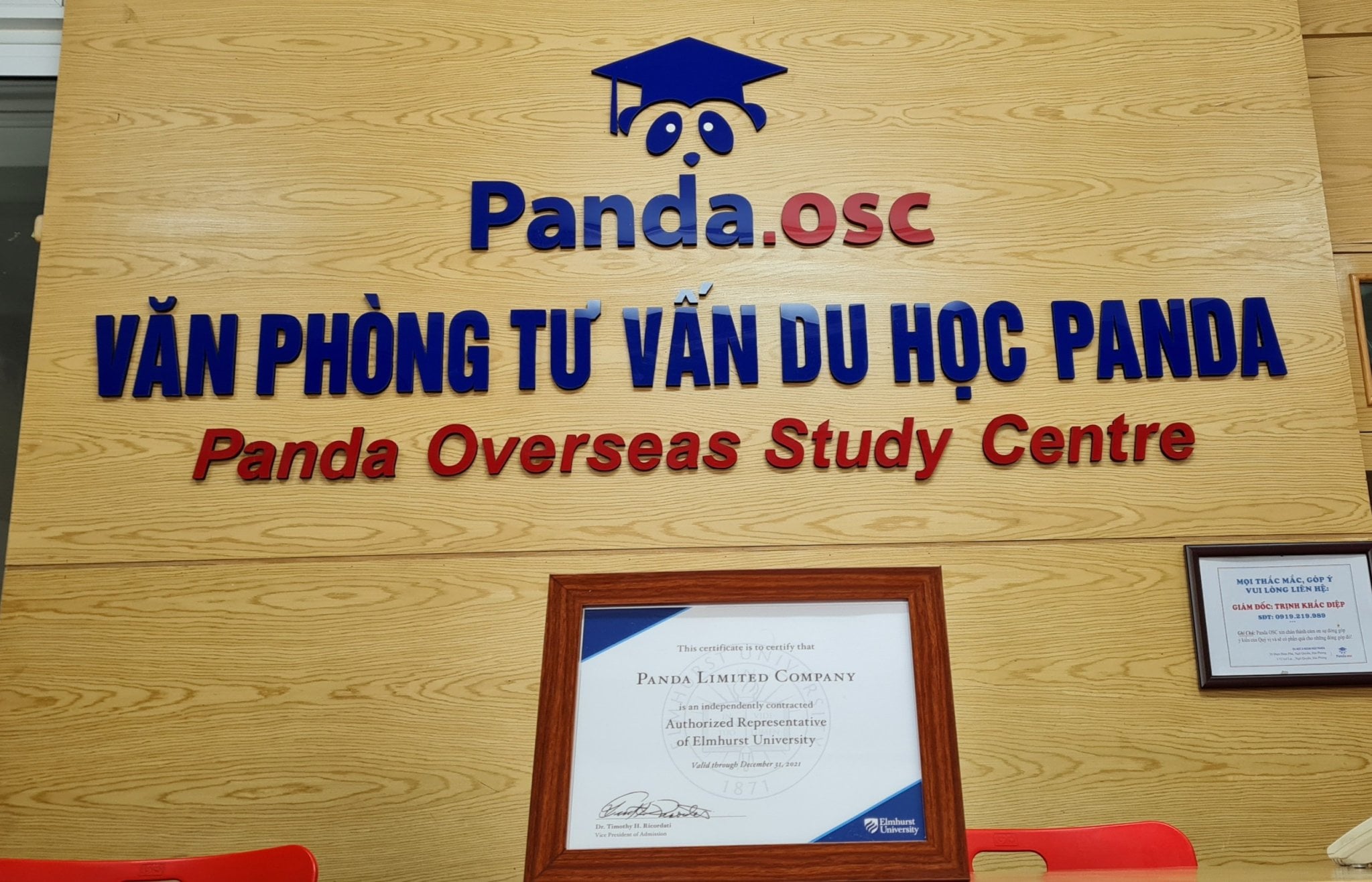 Panda tự hào là đại diện tuyển sinh chính thức của trường đại học Elmhurst, Hoa Kỳ tại Hải Phòng
