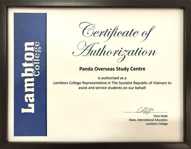 Lambton College Certificate of Authorization